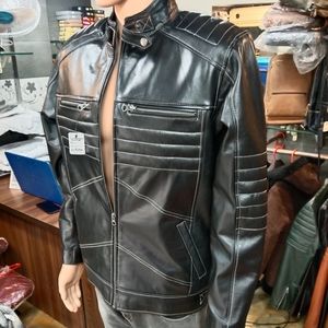 Men's winter warm leather jacket